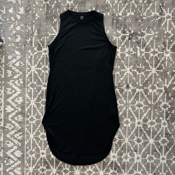 SHEIN Classic Black Sleeveless Dress Curved Hem - Coverup casual sexy - Picture 3 of 10